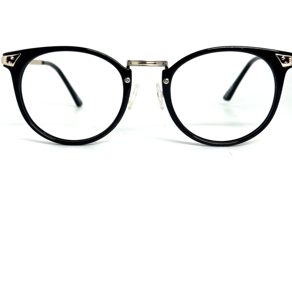 Zenni Eyeglasses Frames Full Rim Black Round Silver H17425 - Picture 1 of 7
